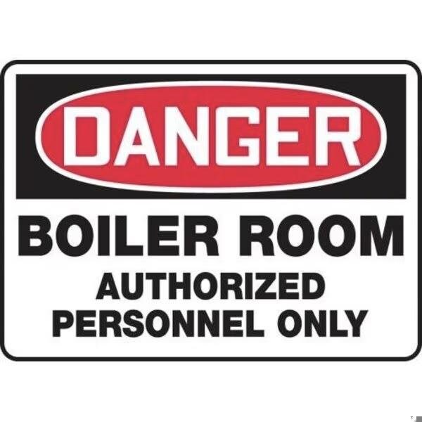 Accuform Boiler Room Authorized Personnel Only, Plastic, 14 in x 20 in, Mounting Holes MCHG020VP - main